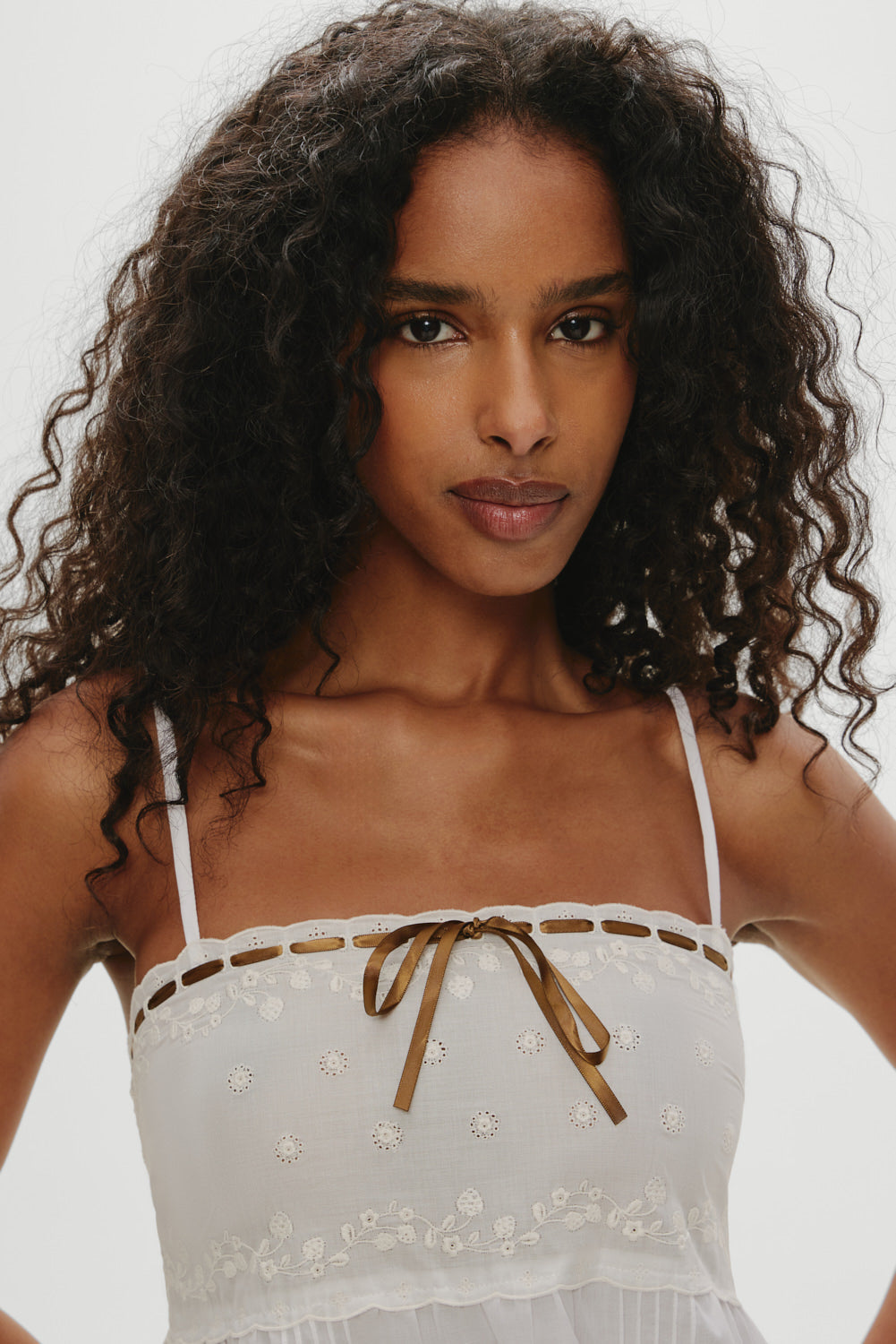 Frankies Bikinis sale Paris Cotton Babydoll Dress - Daisy White