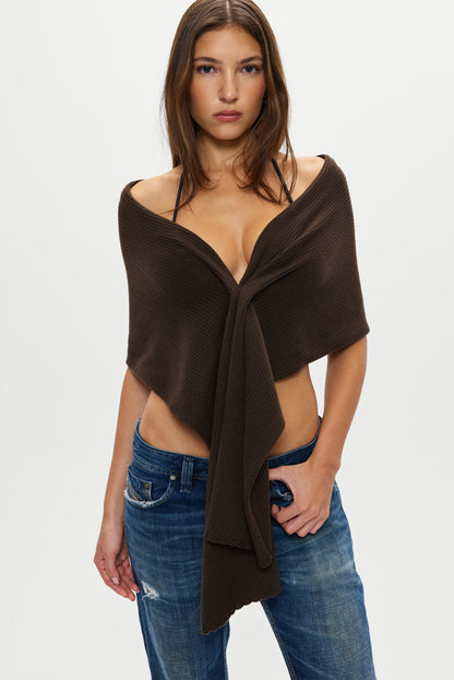 Frankies Bikinis sale Snug Knit Scarf - Chocolate Brown