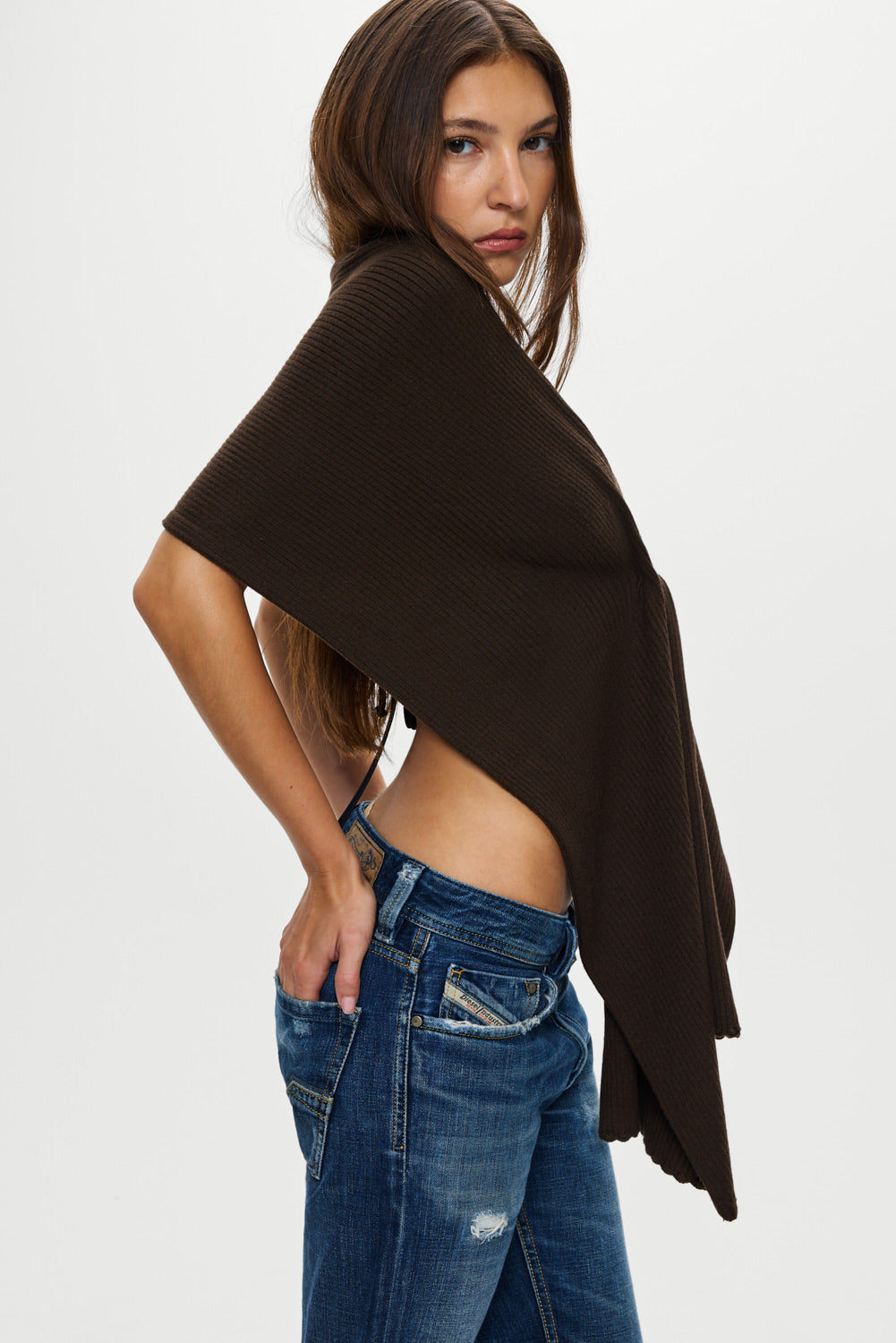 Frankies Bikinis sale Snug Knit Scarf - Chocolate Brown