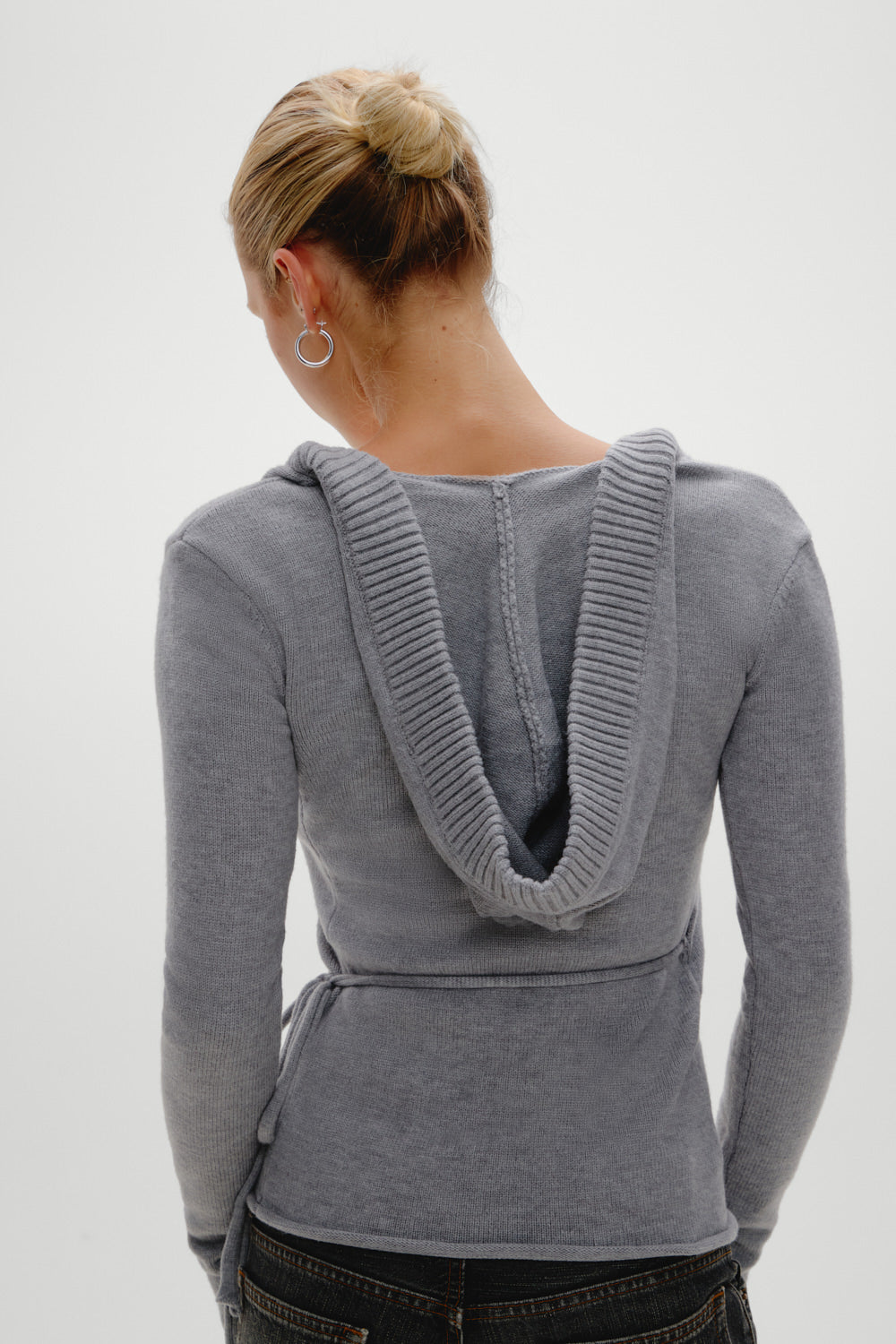 Frankies Bikinis sale Angel Baby Wrap Knit Sweater - Cloud Cover