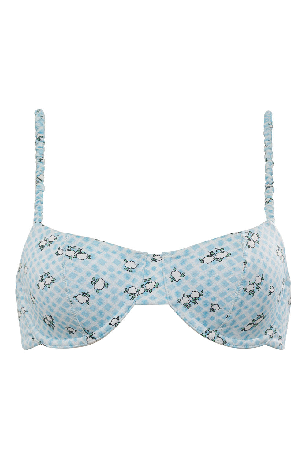 Frankies Bikinis sale Pam Gingham Underwire Bikini Top - Posie