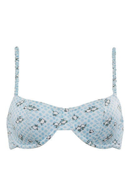 Frankies Bikinis sale Pam Gingham Underwire Bikini Top - Posie