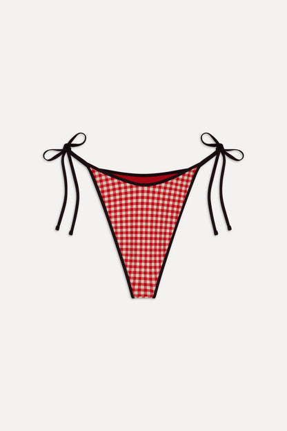 Frankies Bikinis sale Romeo Cheeky String Bikini Bottom - Cherry Picnic
