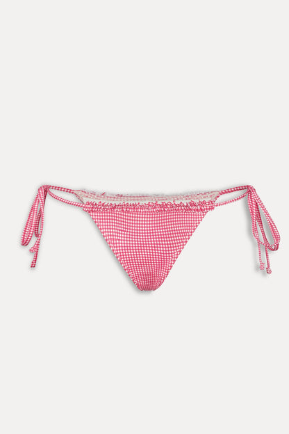 Frankies Bikinis sale Divine Skimpy String Bikini Bottom - Ladybug Gingham