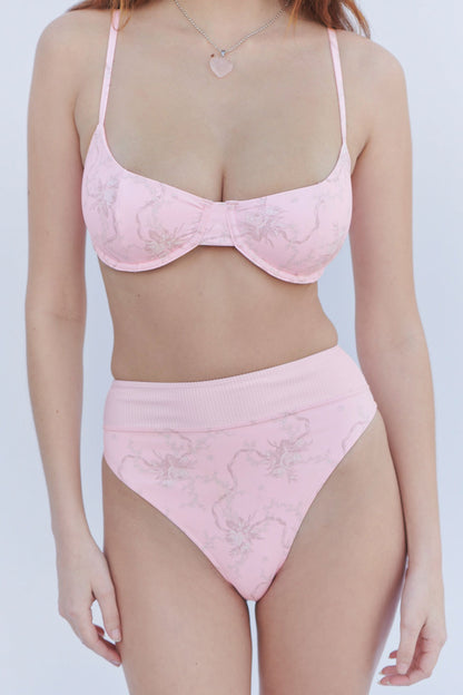 Frankies Bikinis sale Pam Floral Underwire Bikini Top - Aurora