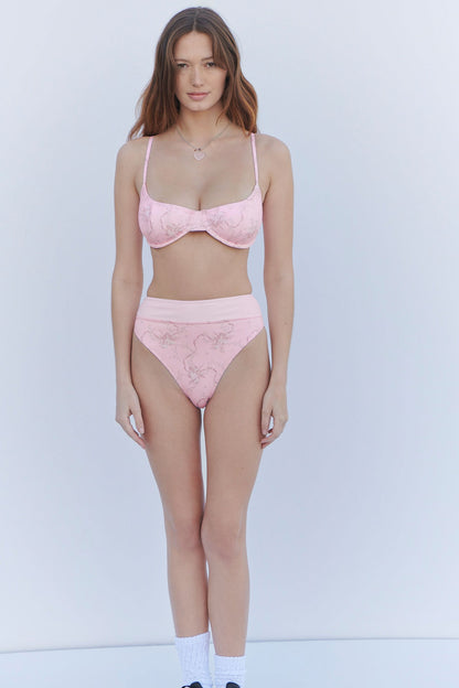 Frankies Bikinis sale Pam Floral Underwire Bikini Top - Aurora