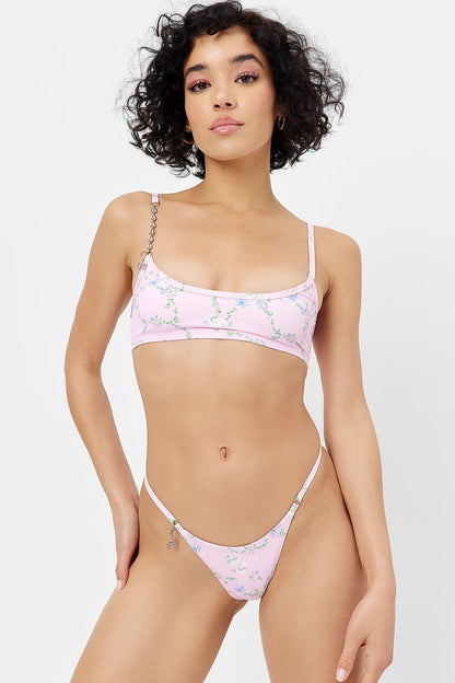 Frankies Bikinis sale Dallas Floral Chain Bikini Top - Fairytale