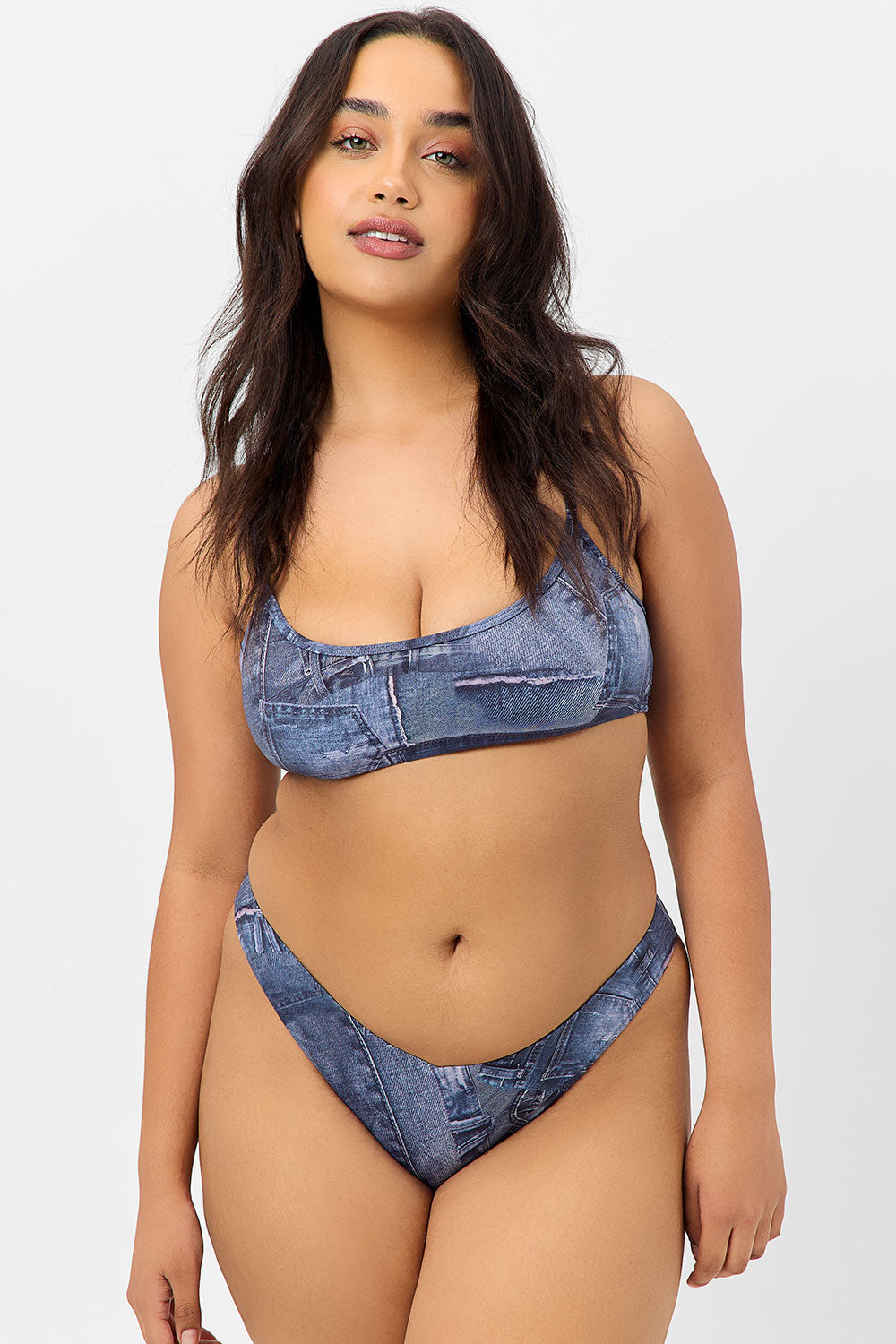 Frankies Bikinis sale Dallas Bralette Bikini Top - Blue Jean