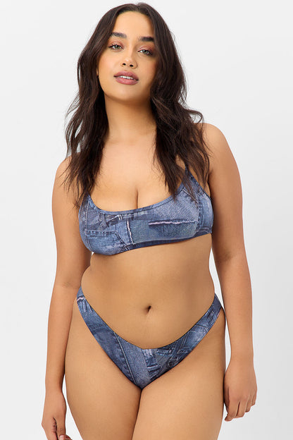 Frankies Bikinis sale Dallas Bralette Bikini Top - Blue Jean