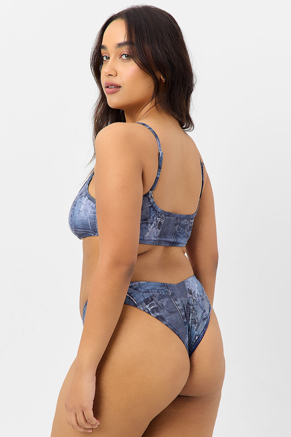 Frankies Bikinis sale Dallas Bralette Bikini Top - Blue Jean