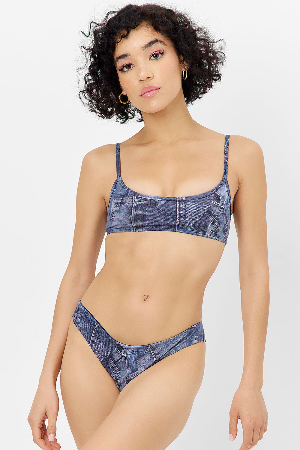 Frankies Bikinis sale Dallas Bralette Bikini Top - Blue Jean