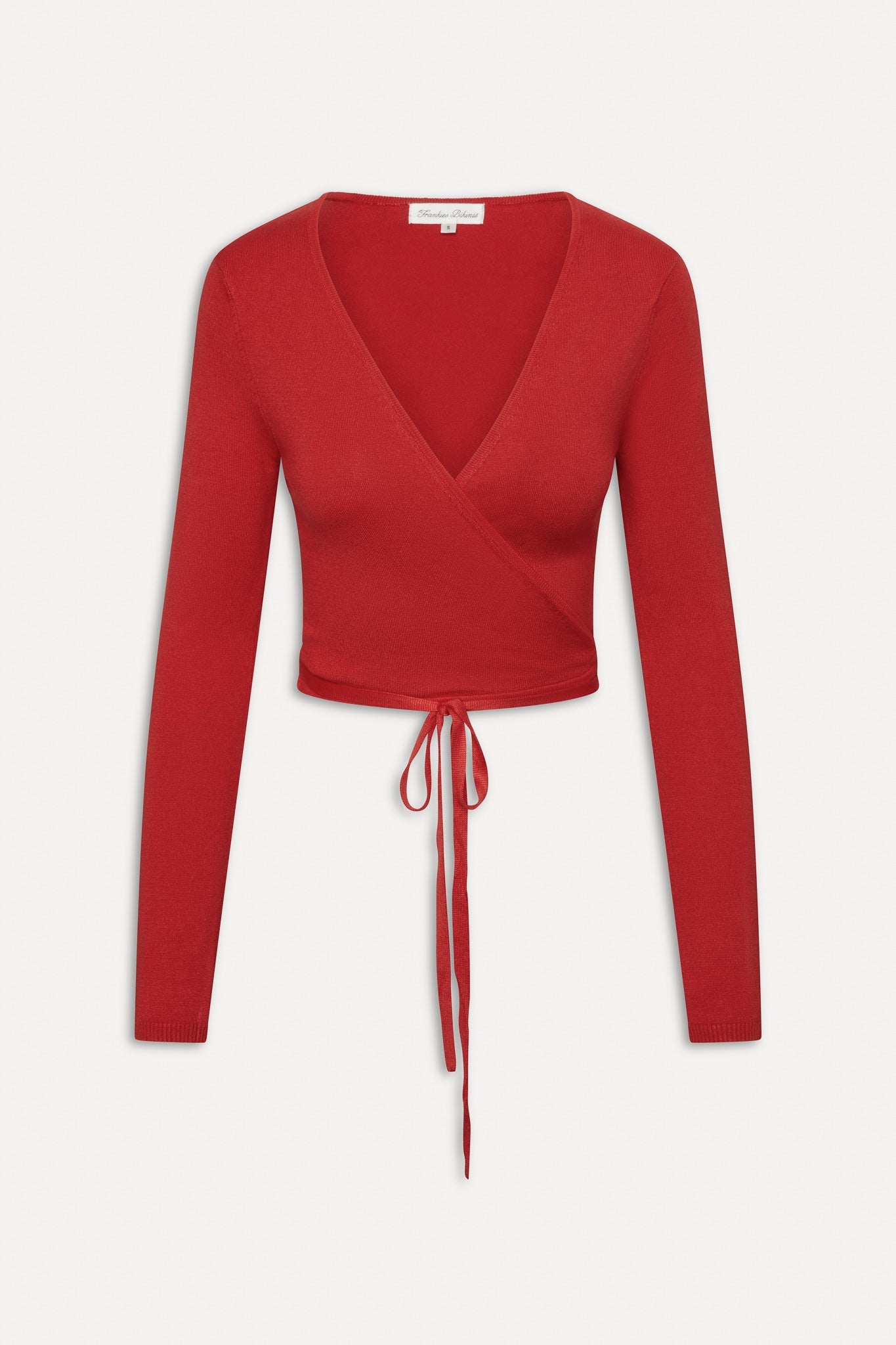 Frankies Bikinis sale Whisper Long Sleeve Wrap Top - Cherry