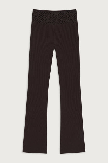 Frankies Bikinis sale Heaven Ribbed Cloud Knit Pant - Bourbon