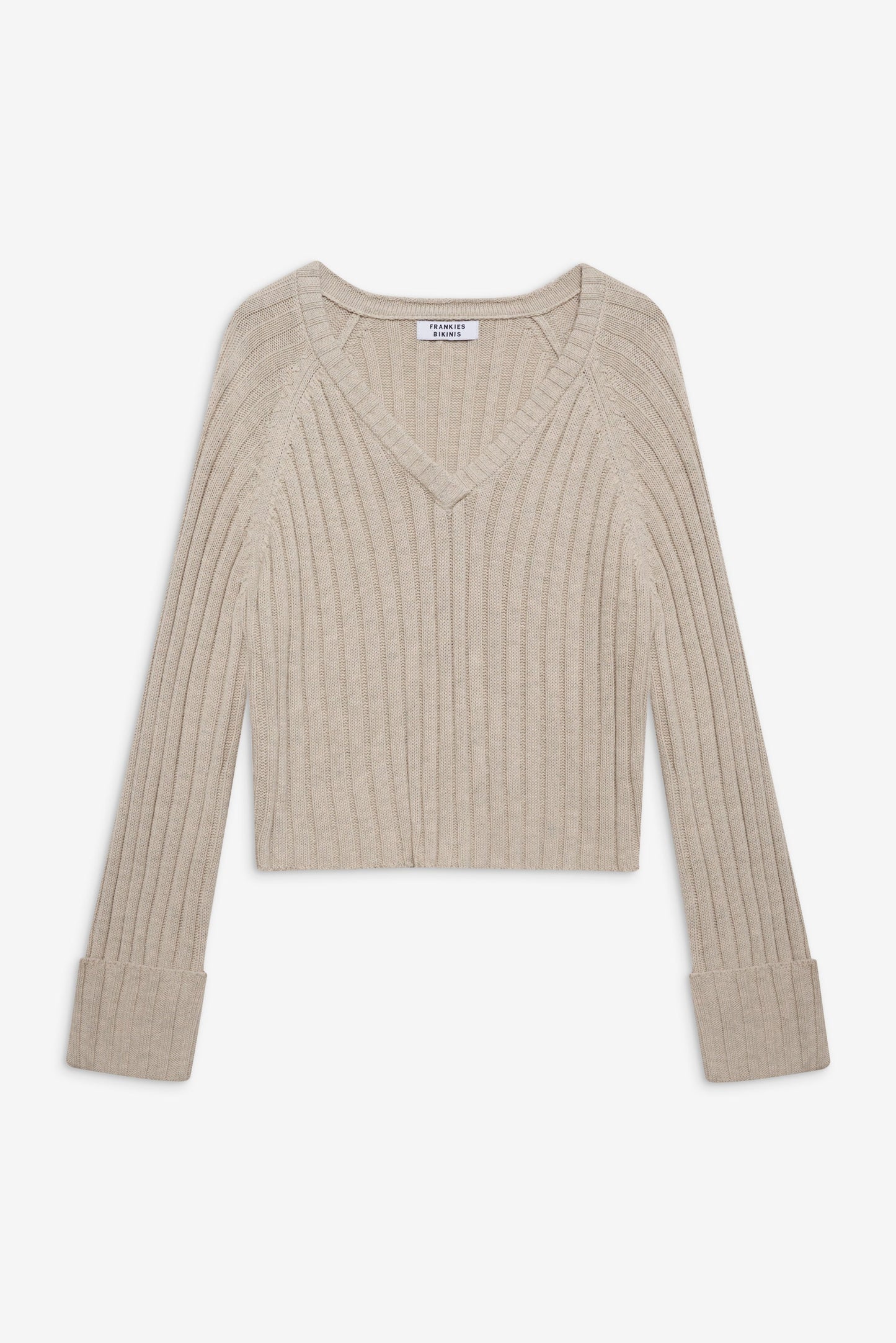 Frankies Bikinis sale Ashton Cotton Knit Sweater - Cream