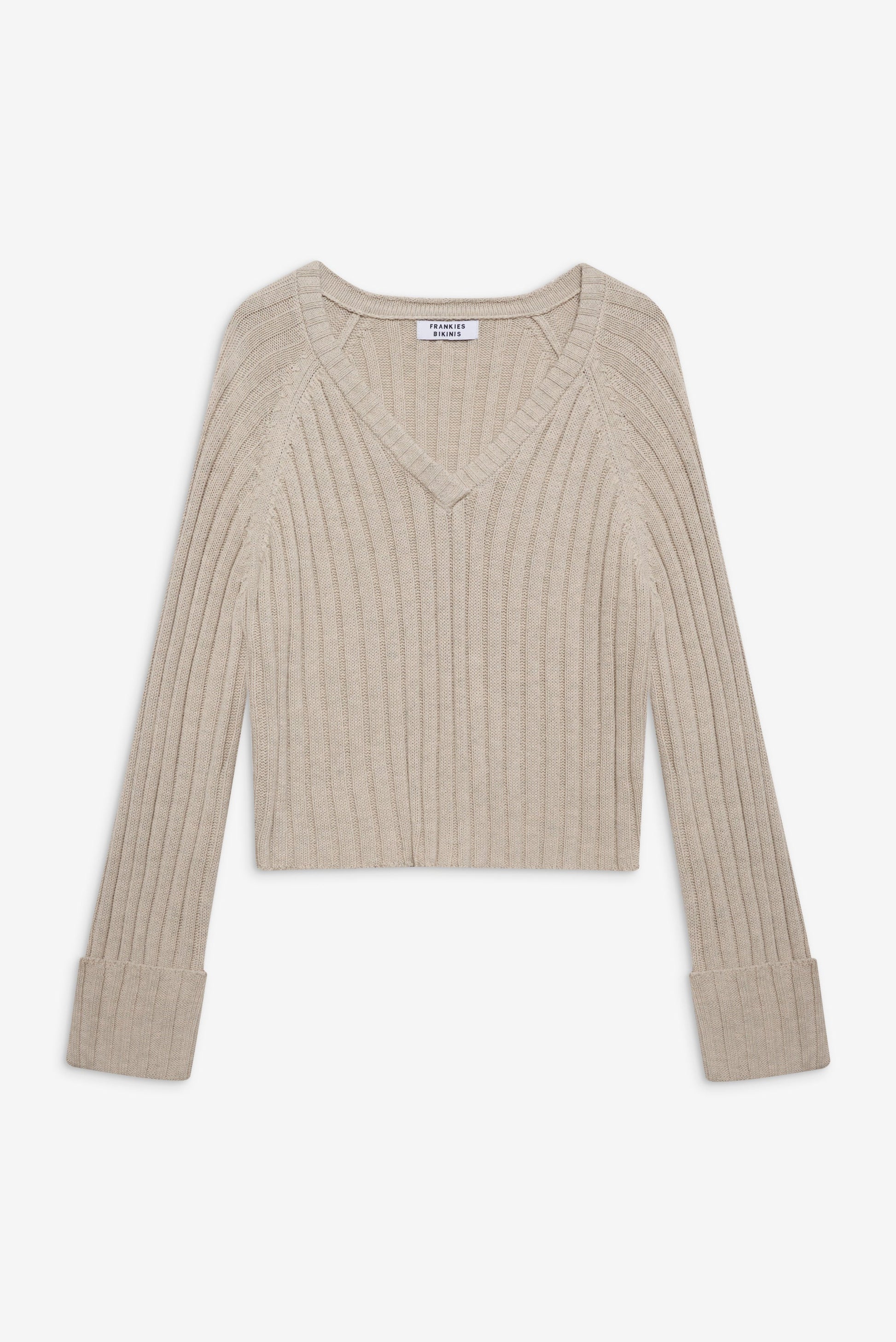 Frankies Bikinis sale Ashton Cotton Knit Sweater - Cream