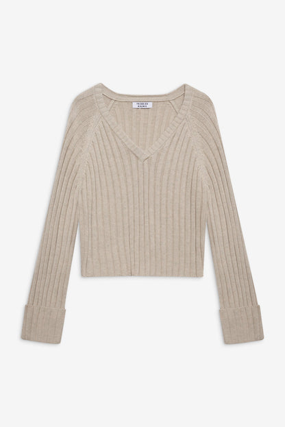 Frankies Bikinis sale Ashton Cotton Knit Sweater - Cream