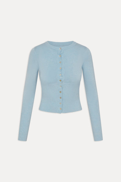 Frankies Bikinis sale Lenon Button Up Knit Sweater - Daydream