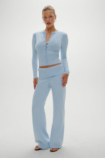 Frankies Bikinis sale Lenon Button Up Knit Sweater - Daydream