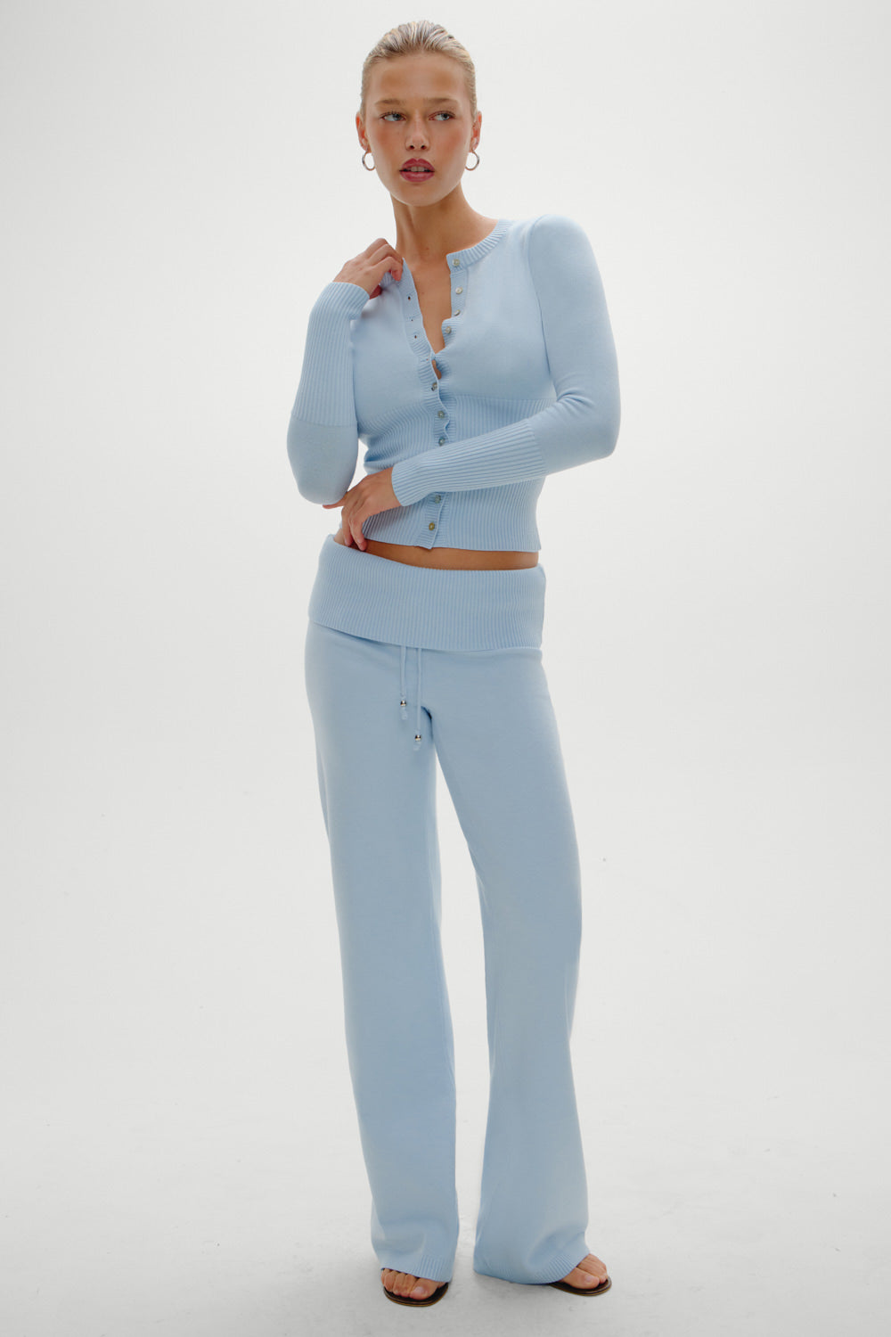 Frankies Bikinis sale Dawson Knit Fold Over Pants - Daydream