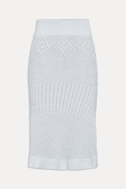 Frankies Bikinis sale Orchard Crochet Midi Skirt - White