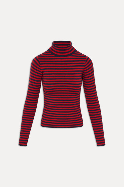 Frankies Bikinis sale Milo Knit Turtleneck Sweater - Sunday Stripe