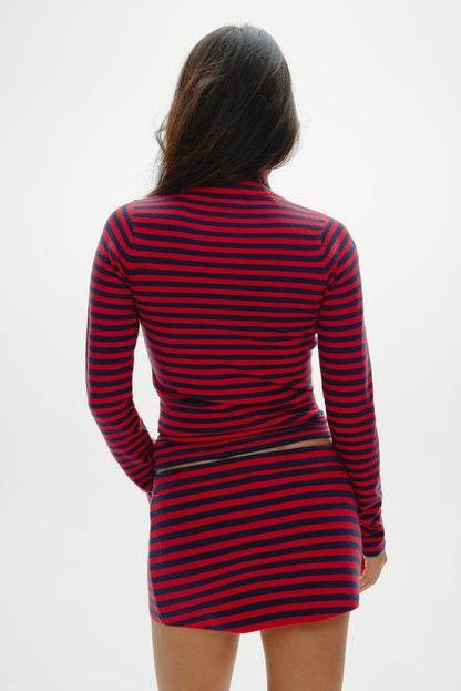 Frankies Bikinis sale Milo Knit Turtleneck Sweater - Sunday Stripe