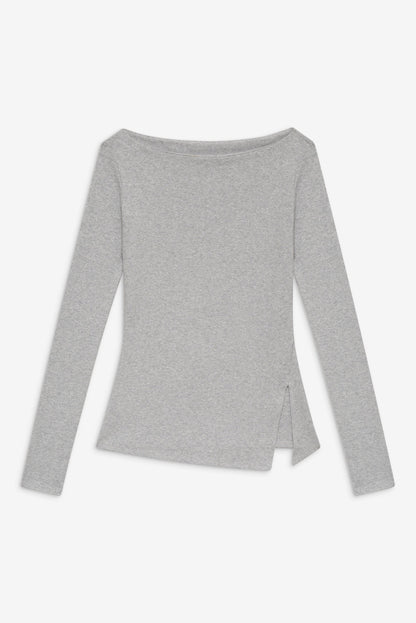 Frankies Bikinis sale Talia Long Sleeve Shirt - Heather Grey