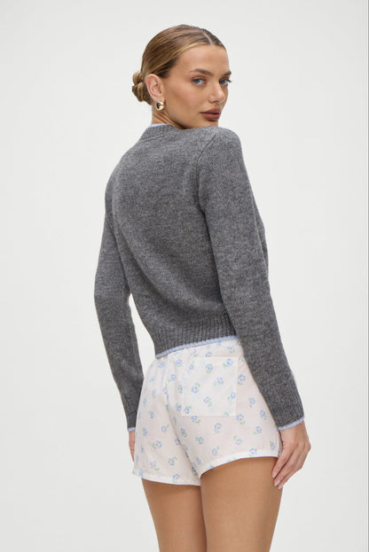 Frankies Bikinis sale Brentwood V Neck Sweater - Winter Sky