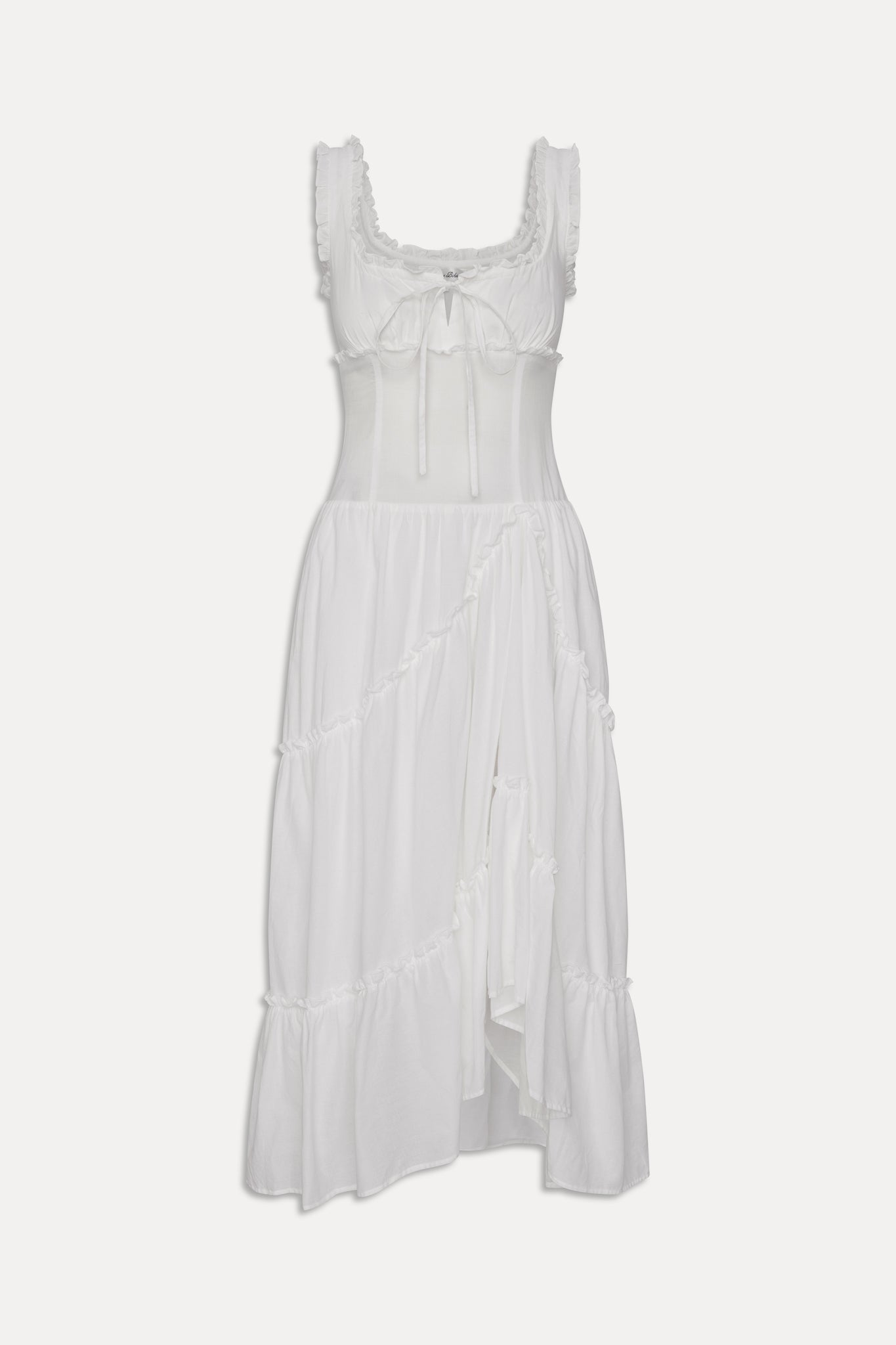 Frankies Bikinis sale Keepsake Cotton Ruffle Maxi Dress - Daisy White