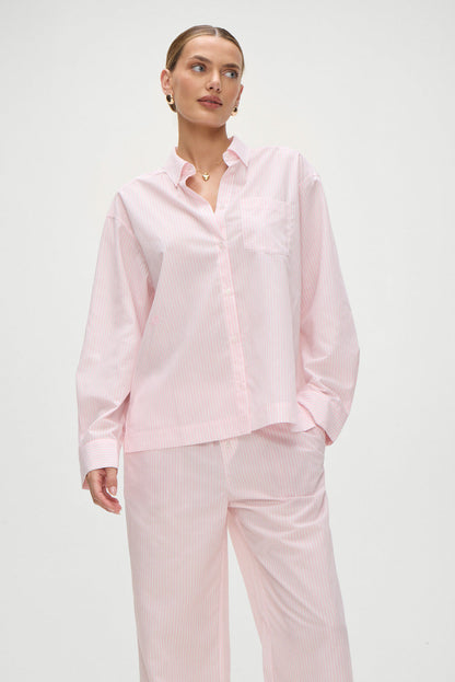 Frankies Bikinis sale Ralph Long Sleeve Sleep Shirt - Pink Stripe