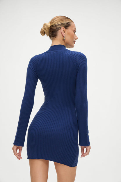 Frankies Bikinis sale Isla Long Sleeve Mini Dress - Midnight Blue