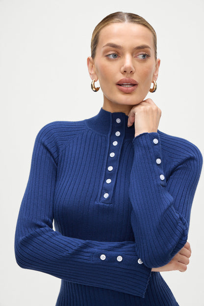 Frankies Bikinis sale Isla Long Sleeve Mini Dress - Midnight Blue