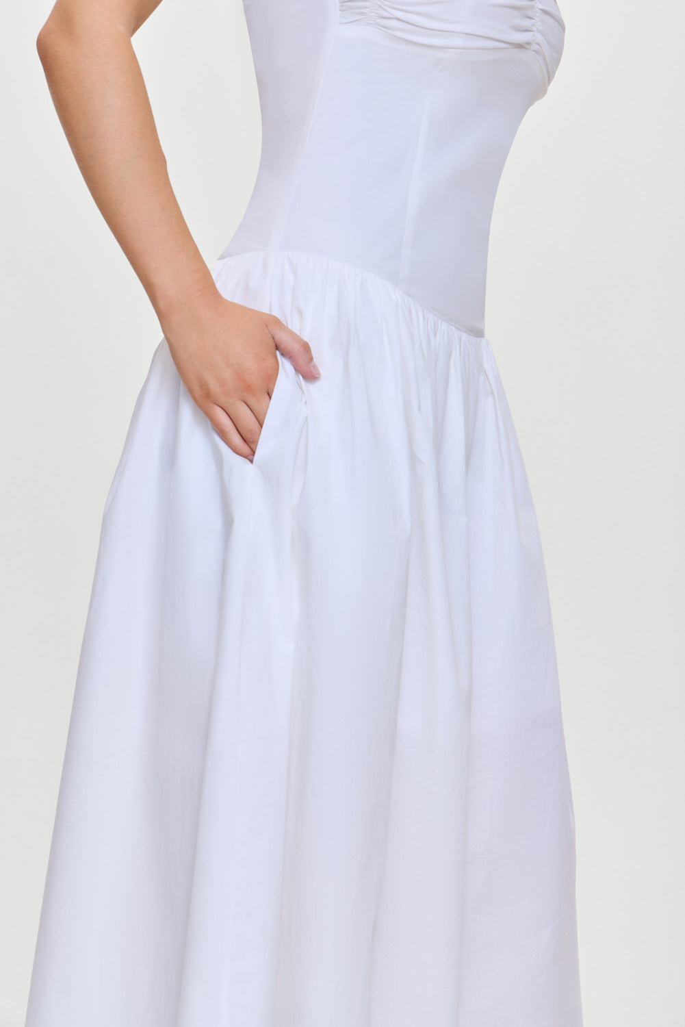 Frankies Bikinis sale Horizon Strapless Collared Midi Dress - White