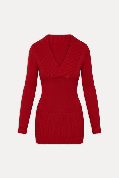 Frankies Bikinis sale Jade Long Sleeve Knit Mini Dress - Heartstrings