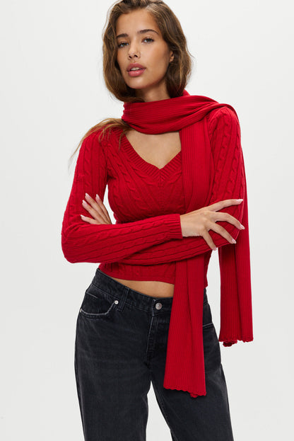 Frankies Bikinis sale Snug Knit Scarf - Heartstrings