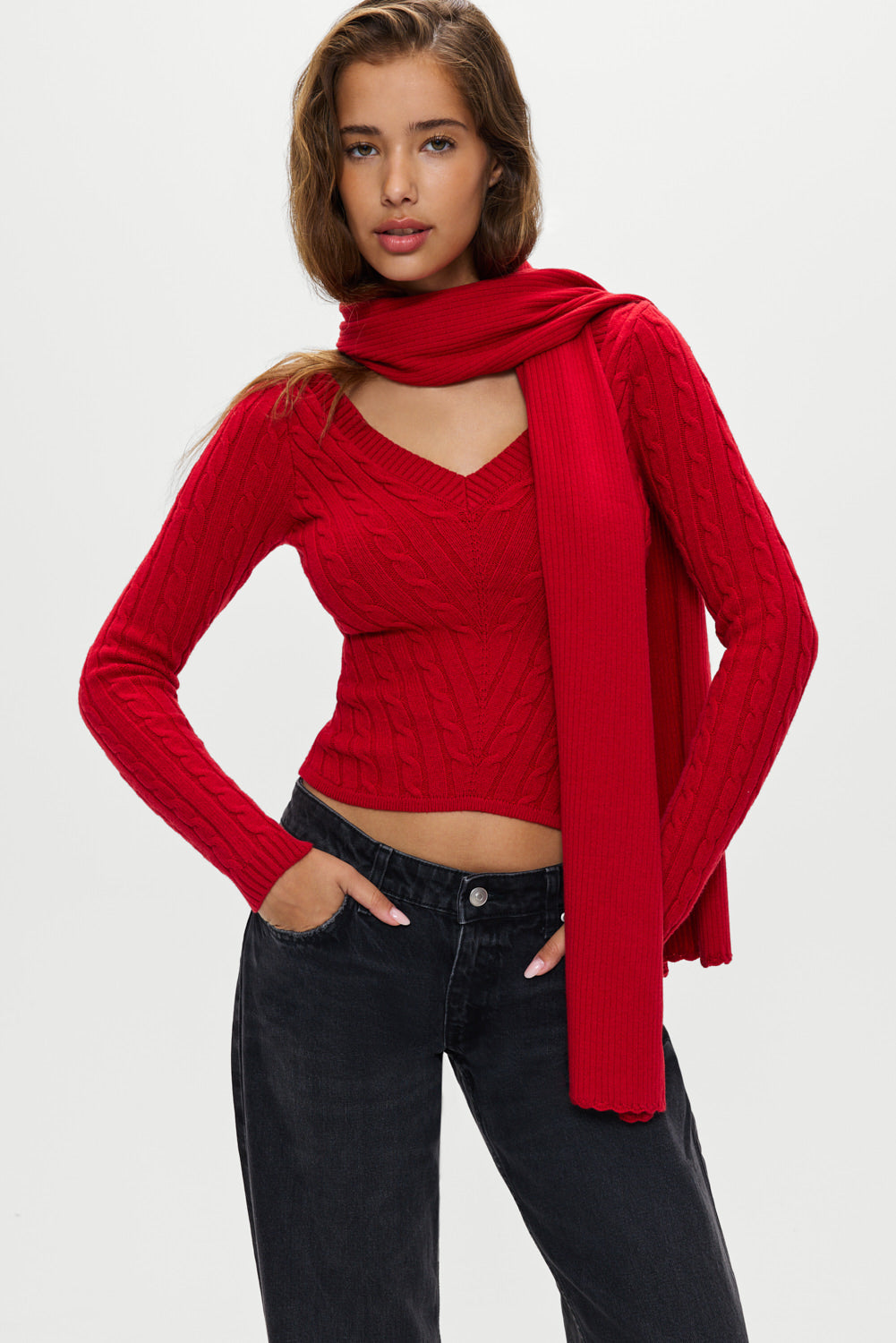 Frankies Bikinis sale Snug Knit Scarf - Heartstrings