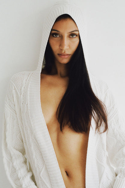 Frankies Bikinis sale Love Story Duster Cardigan - Cloud White