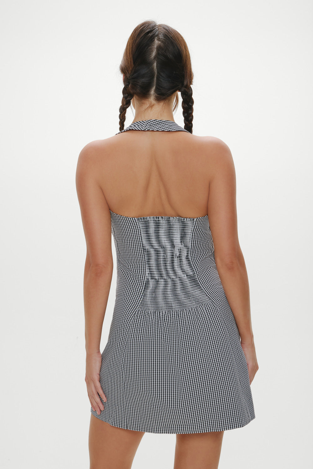 Frankies Bikinis sale West Cotton Wrap Mini Dress - Morning Gingham