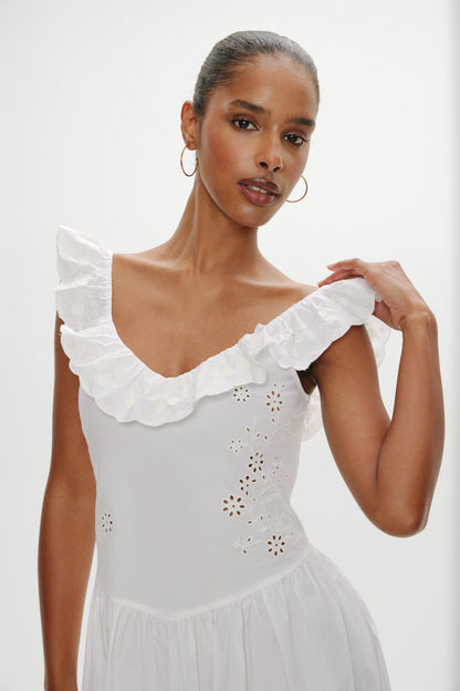 Frankies Bikinis sale Georgia Cotton Embroidered Midi Dress - Angel's Meadow