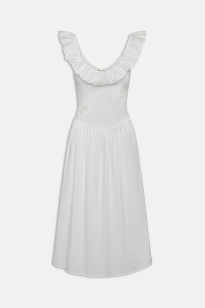 Frankies Bikinis sale Georgia Cotton Embroidered Midi Dress - Angel's Meadow