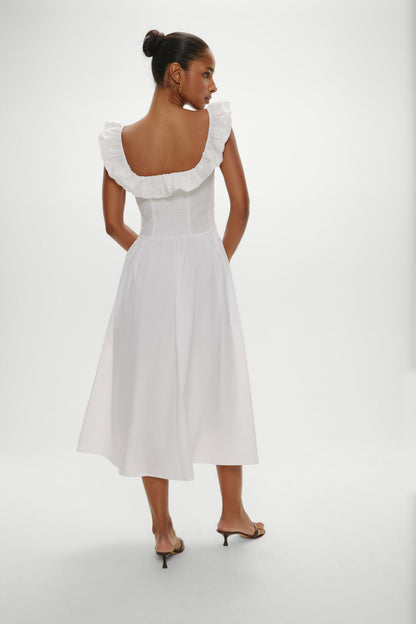 Frankies Bikinis sale Georgia Cotton Embroidered Midi Dress - Angel's Meadow
