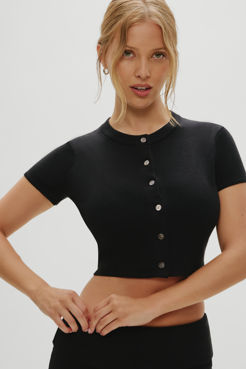 Frankies Bikinis sale x Khy Oakley Cloud Knit Cardigan - Midnight Serenade
