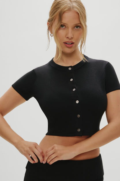 Frankies Bikinis sale x Khy Oakley Cloud Knit Cardigan - Midnight Serenade