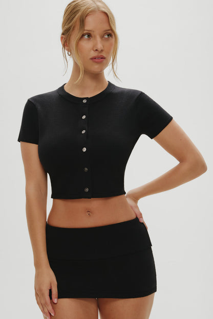 Frankies Bikinis sale x Khy Briar Cloud Knit Skirt - Midnight Serenade
