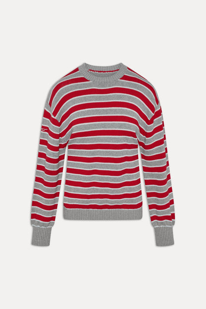 Frankies Bikinis sale Sloane Oversized Knit Sweater - Cloud Cover Stripe