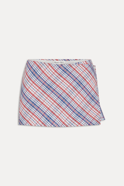 Frankies Bikinis sale Sterling Cotton Mini Skort - Americana Plaid