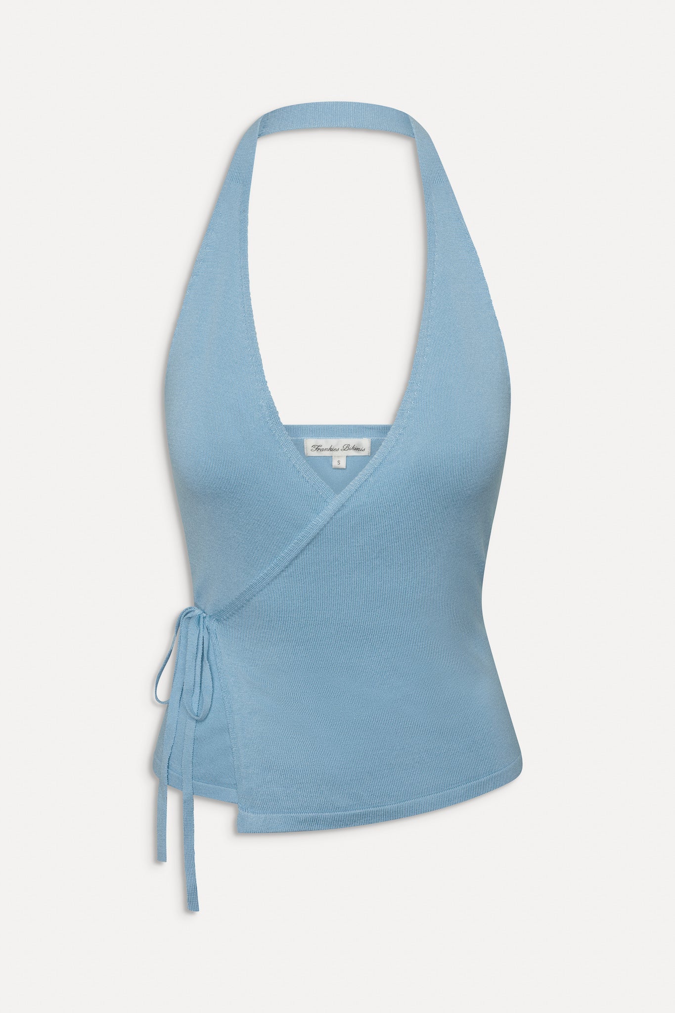 Frankies Bikinis sale Lullaby Halter Wrap Top - Blue Vanilla