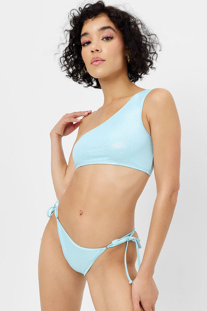 Frankies Bikinis sale Barb Iridescent One Shoulder Bikini Top - Cloud Chaser