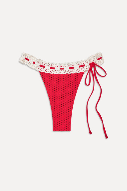 Frankies Bikinis sale Lacey Micro Bikini Bottom - Spice Dot