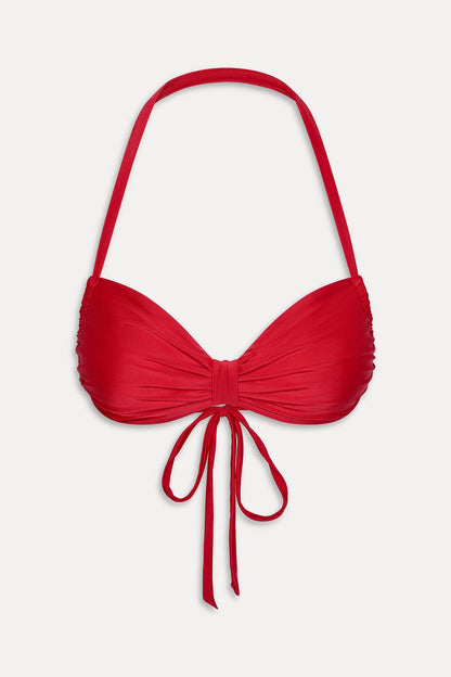 Frankies Bikinis sale Reece Satin Halter Bikini Top - Lovebird